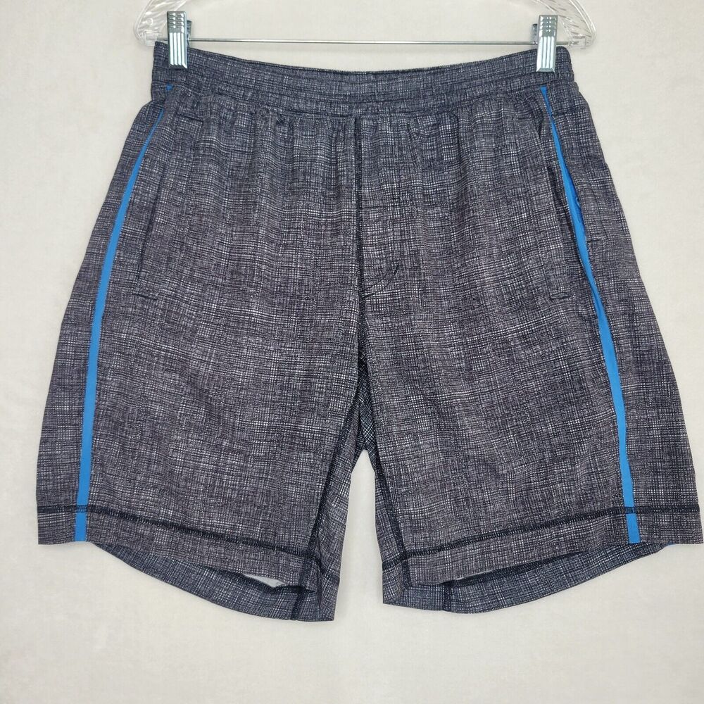 Lululemon Base Pace Fully Lined Gray Blue Athletic Workout Hiking Shorts Large